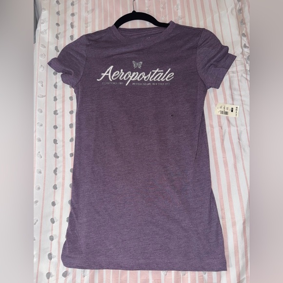 Aeropostale Heathered Purple *SPARKLE* Tee - Picture 1 of 5